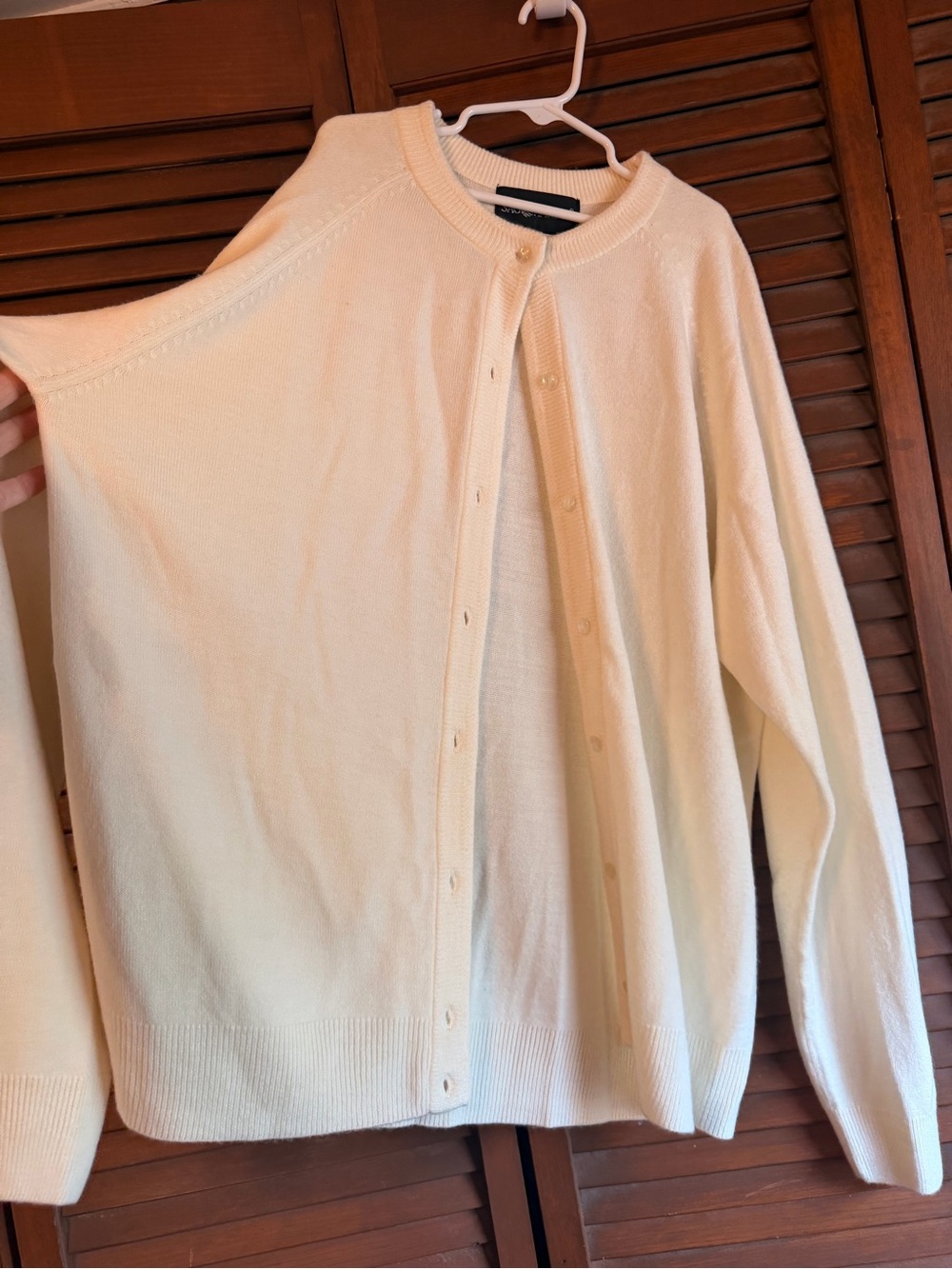 Sag Harbor Cream Button-Front Cardigan Sweater